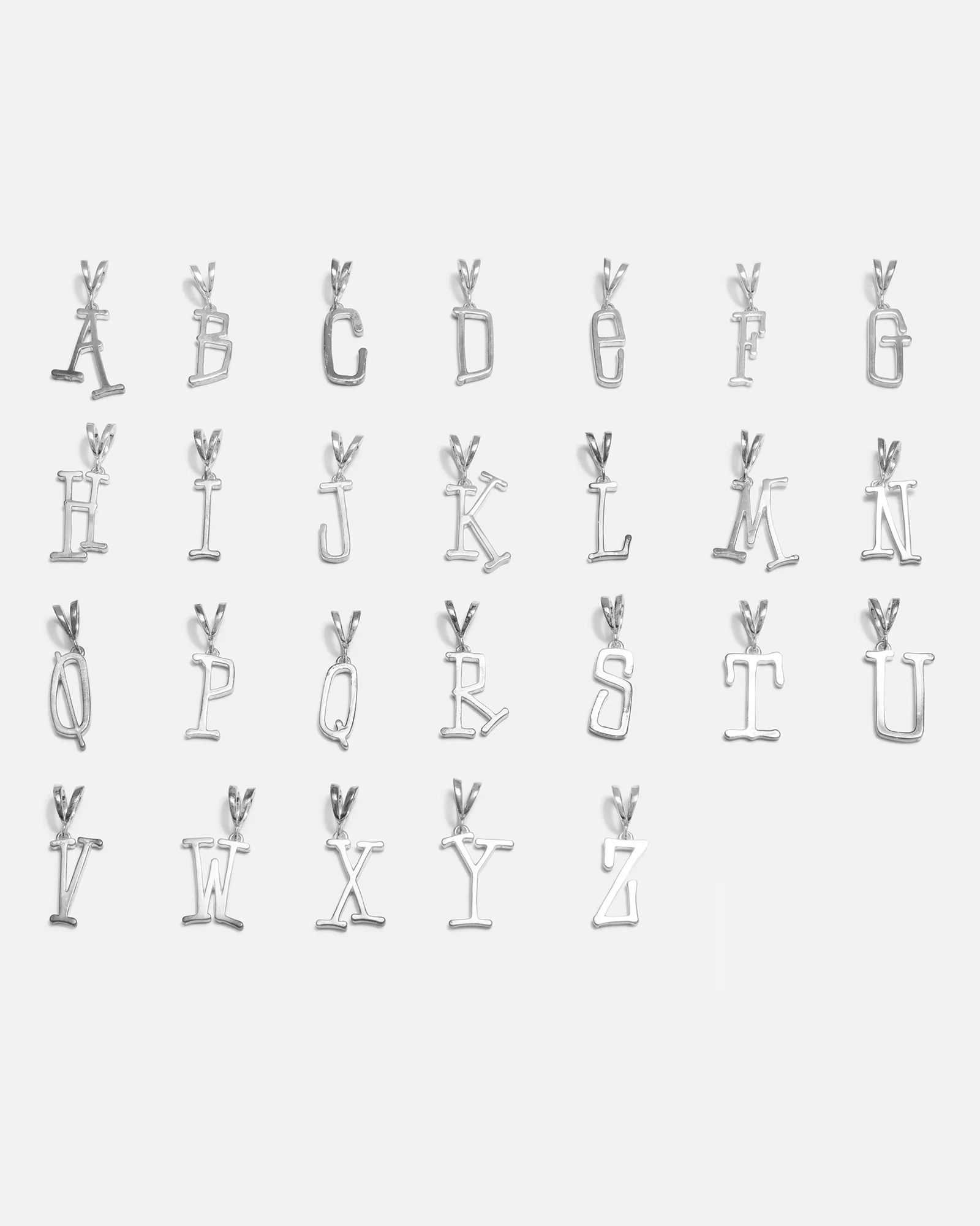 SILVER ALPHABET PENDANT