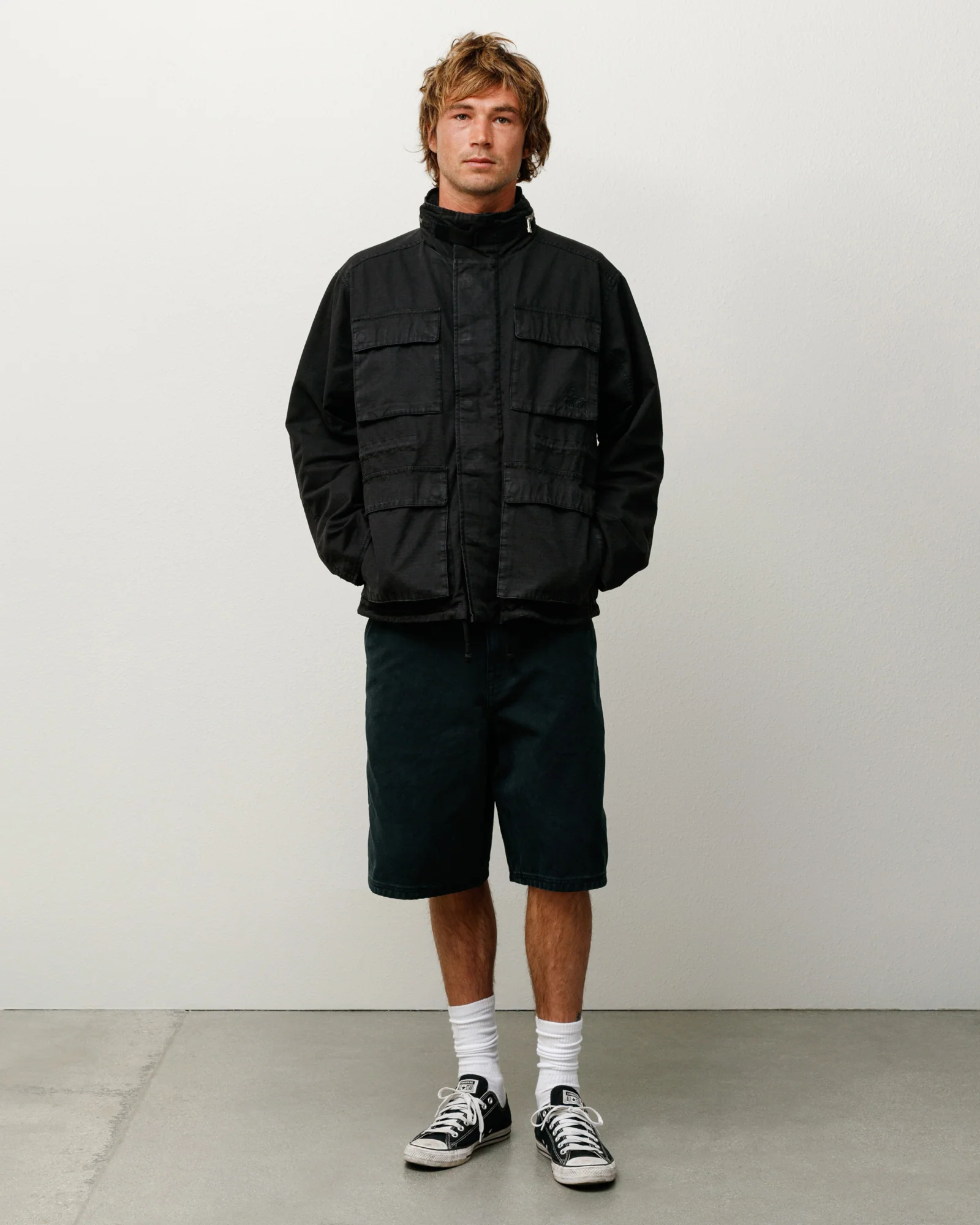WASHED CANVAS WORK SHORT