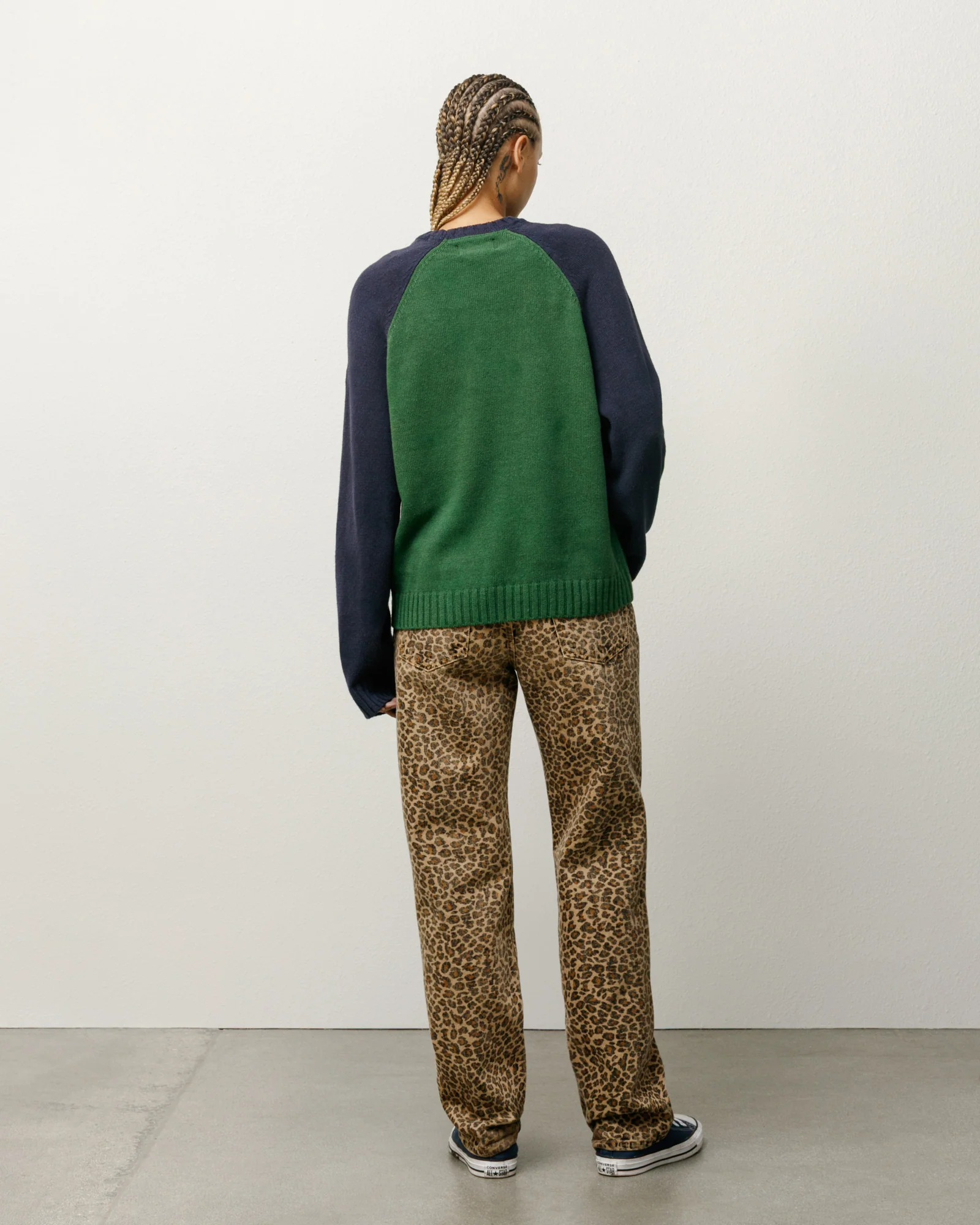 COLORBLOCKED RAGLAN KNIT CREW